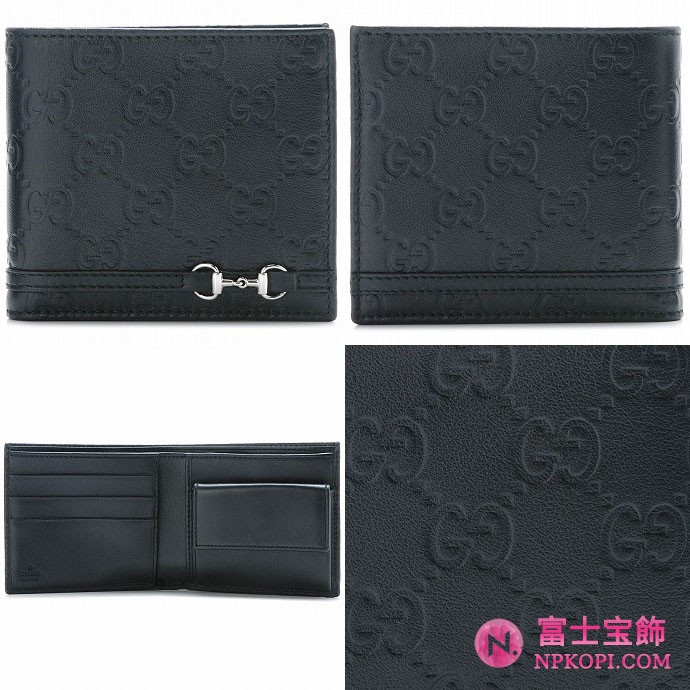 GUCCI/グッチ 2012年春夏新作ICON HORSEBIT MEN'S2つ折り財布 245773 AA61N 1000 
